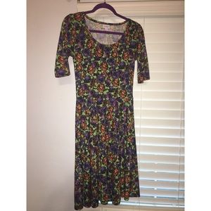LulaRoe Nicole Dress Purple/Green Floral